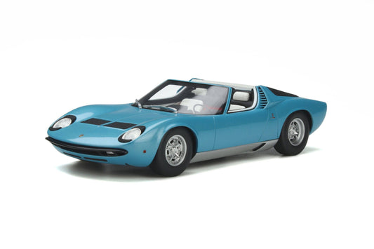 GT Spirit - Lamborghini Miura P400 Roadster (1968) (Azzuro Cielo Blue) 1:18 Scale Model Car - Model Cars Canada Inc.