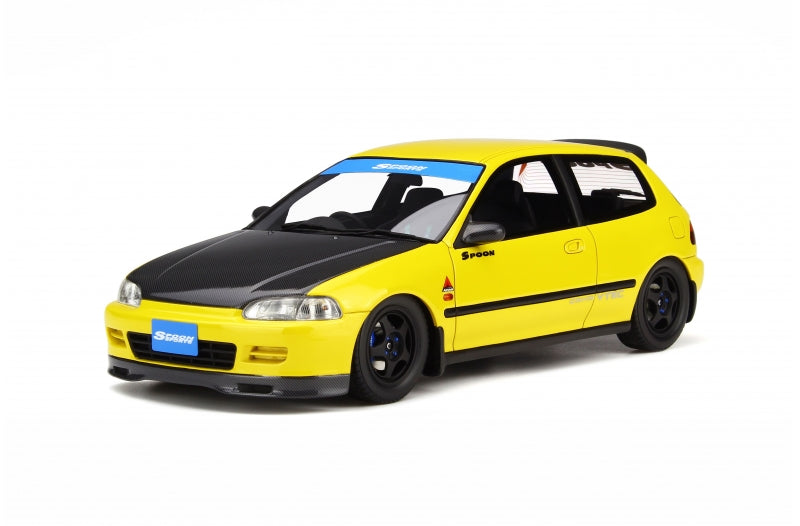 OttOmobile - Spoon Honda Civic SiR (EG6) "Carbon Spec" (Yellow) 1:18 Scale Model Car