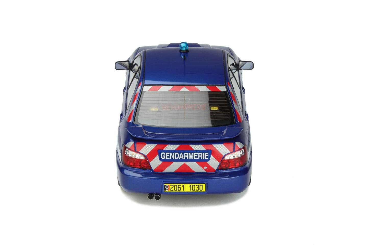 OttOmobile - Subaru Impreza WRX "Gendarmerie Police Car" (World Rally Blue) 1:18 Scale Model Car