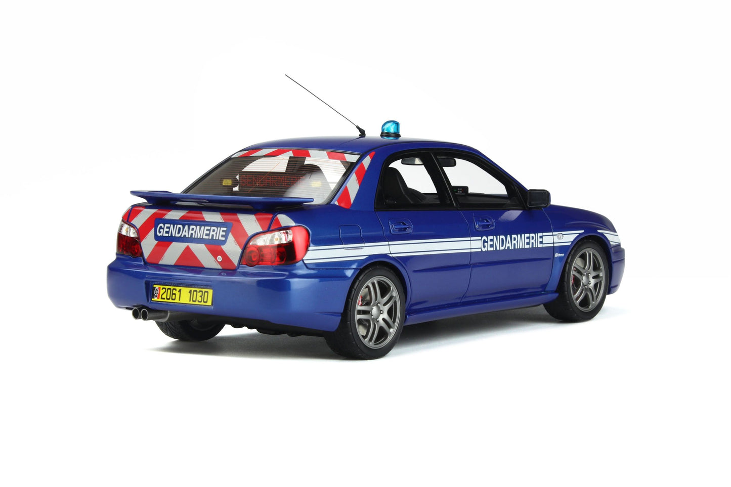 OttOmobile - Subaru Impreza WRX "Gendarmerie Police Car" (World Rally Blue) 1:18 Scale Model Car